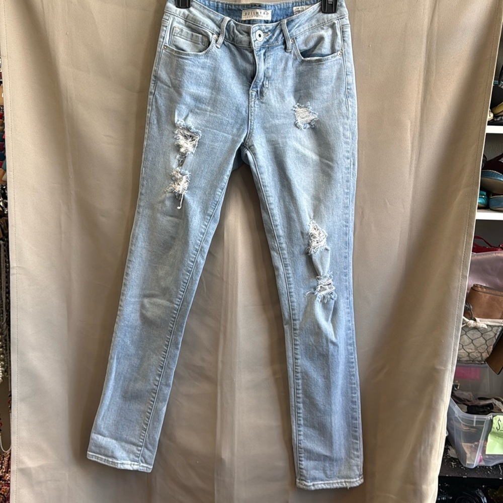 Y2K Bullhead Distressed Skinny Jeans Low Rise Grunge Denim